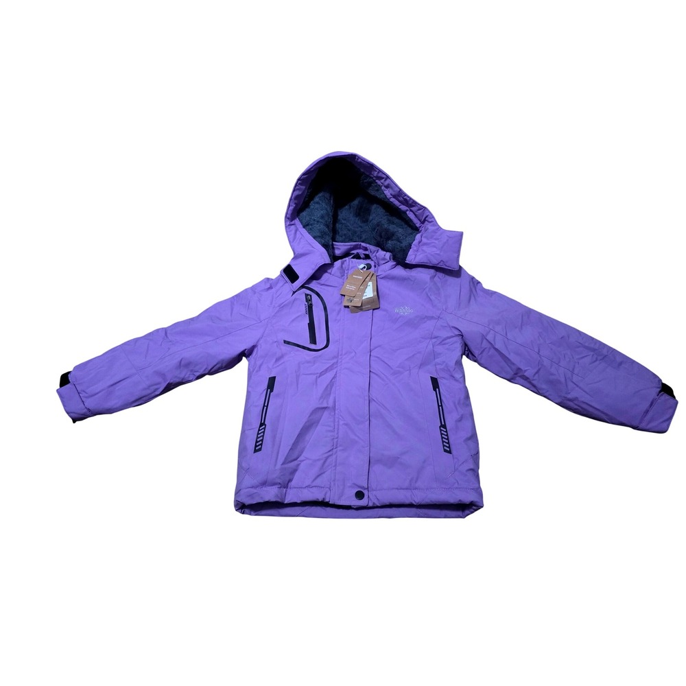 Wantdo Girls Purple Insulated waterproof Hooded Winter Ski Jacket Size 6-7